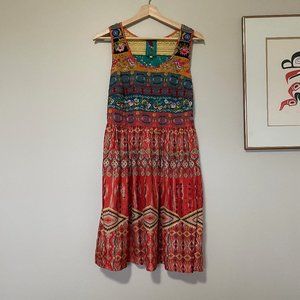 Johnny Was Silk Embroidered Tank Dress